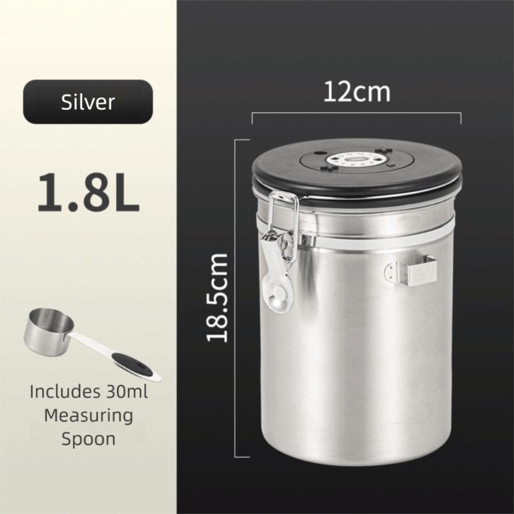 Sealed Coffee Bean Storage Box Stainless Steel Kitchen Storage Jars Coffee Bean Cans  Cafe Supplies
