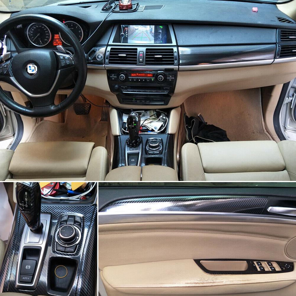 High Quality Sticker Decals 1 Set Decorate 3D Carbon Fiber Accessories Glossy Pattern For BMW X5 E70 2007-2013