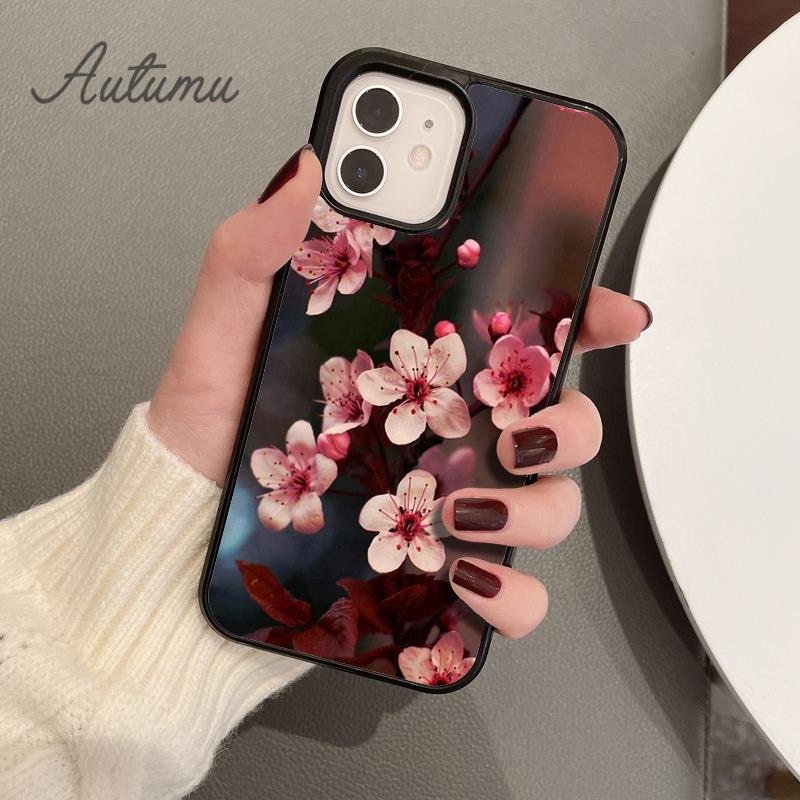 Чехол для телефона с цветком сливы для iPhone 11 12 13 14 Pro Max mini X XR XS SE 2020 6S 7 8 Plus Samsung Galaxy S21 S22 Крышка-накладка