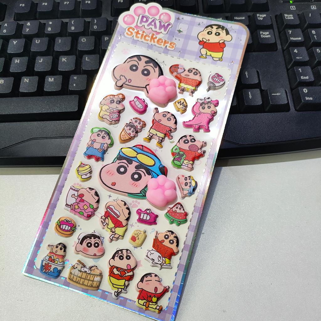 Hot Cute Crayon Shinchan soft three-dimensional stickers, suitable for DIY crafts, laptops, and other decorative stickers