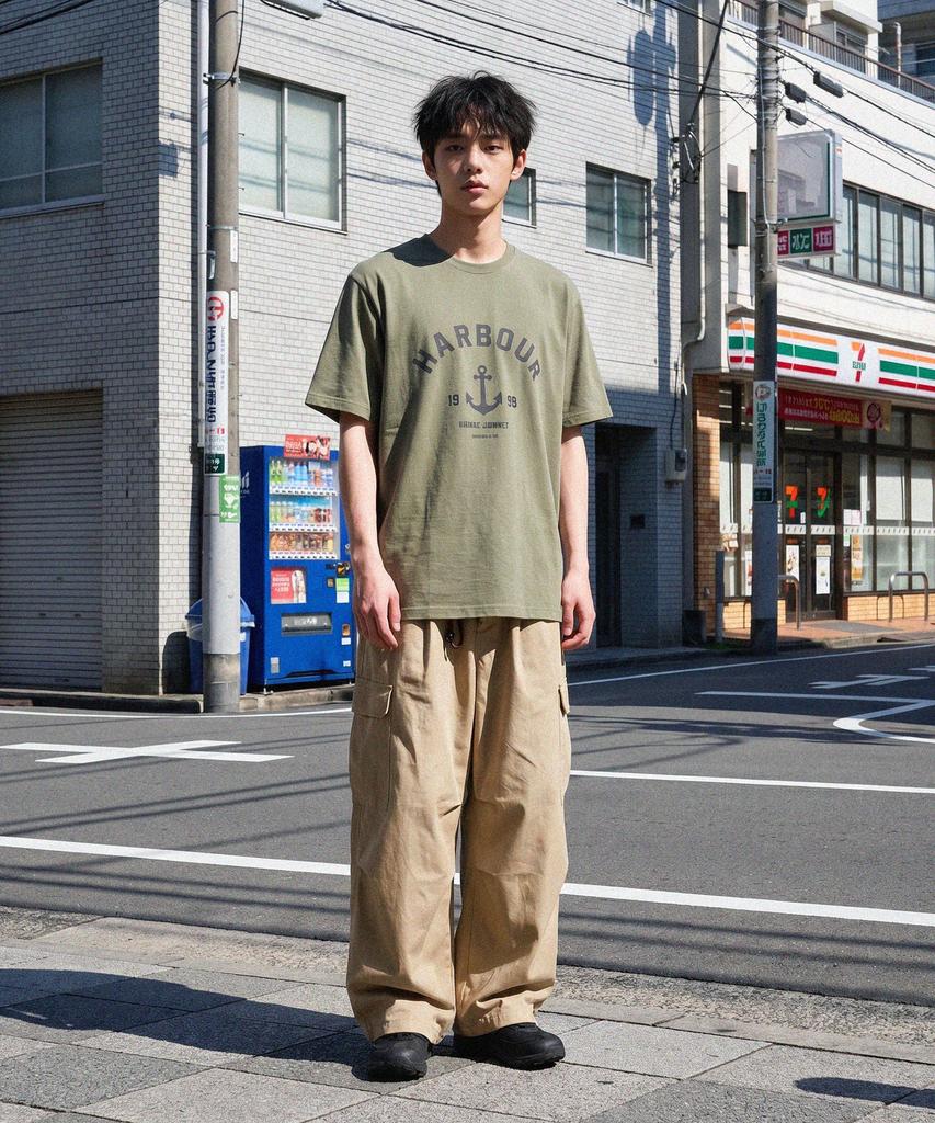 MODERMENT Normal Oversized Harbor Short Sleeve T-Shirt [Blue]