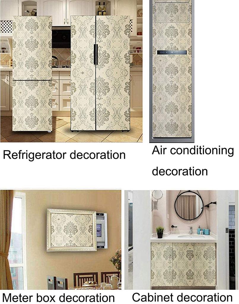Обои самоклеящиеся съемные серебристые дамаск декоративные цветочные самоклеящиеся обои водонепроницаемые наклейки на стену
