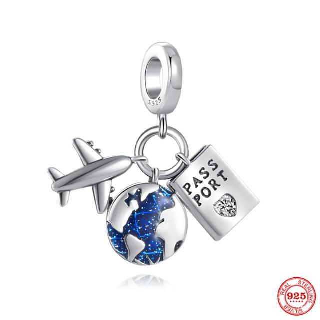 925 серебряных модных очаровательных бусин для оригинального браслета DIY ювелирных изделий