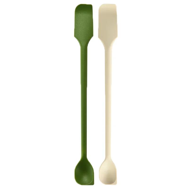 Silicone Spatula Set Double-Headed Scraper Long Hand Stirring Spoon Jam Cream Deep Bottle Spatula Coffee Spoon Party Supplies