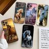 Животное Скачущая Лошадь Для IPhone 13,17,11,12,16,14,15,Plus,Pro Max Мягкий Силиконовый Черный Чехол Для Телефона