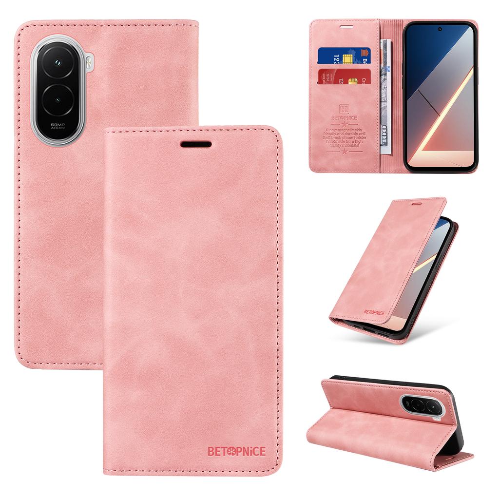 Для Xiaomi Poco M7 4G (169 мм) Чехол BETOPNICE Магнитная застежка RFID-блокировка Кошелек Подставка Кожаный чехол для телефона