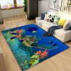 3D подводный мир, морской черепаха, дельфин, большой ковер, ковер для гостиной, спальни, дивана, коврик для кухни, нескользящий напольный коврик