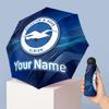 Brighton & Hove Albion Football Manual Five Fold 8 Rib Umbrella Support Custom Text, Lightweight Travel Umbrella