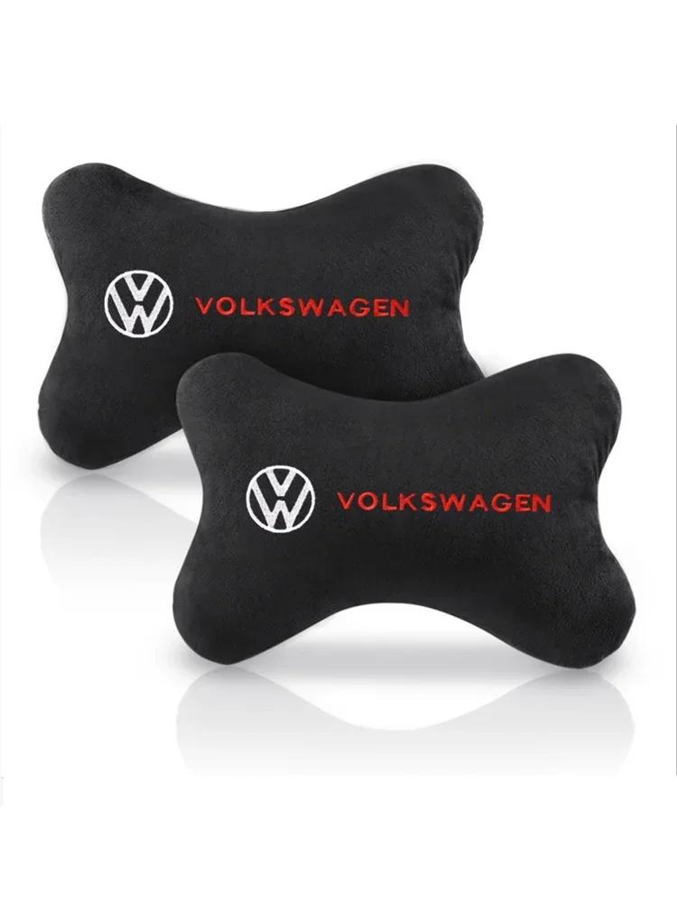 OBTLU1 Car Headrest Cover Auto Seat Cover Head Neck Rest Pillow for VW Volkswagen Golf Polo Passat Touran Jetta Car Styling