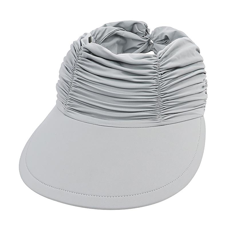 Женская летняя шляпа от солнца с широкими полями, защита от ультрафиолета, хвост, кепка с пустым верхом, плиссированный козырек на открытом воздухе