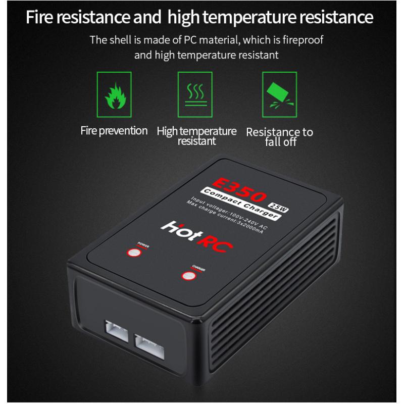1 шт. HotRC E350 Pro 7,4 В/11,1 В Lipo зарядное устройство 2s 3s Зарядное устройство для аккумуляторов 25 Вт 2000 мА для RC