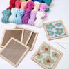 4 Pieces Hand Embroidery Bookmark Coaster DIY Handwoven Practical Knitting Yarn Crochet