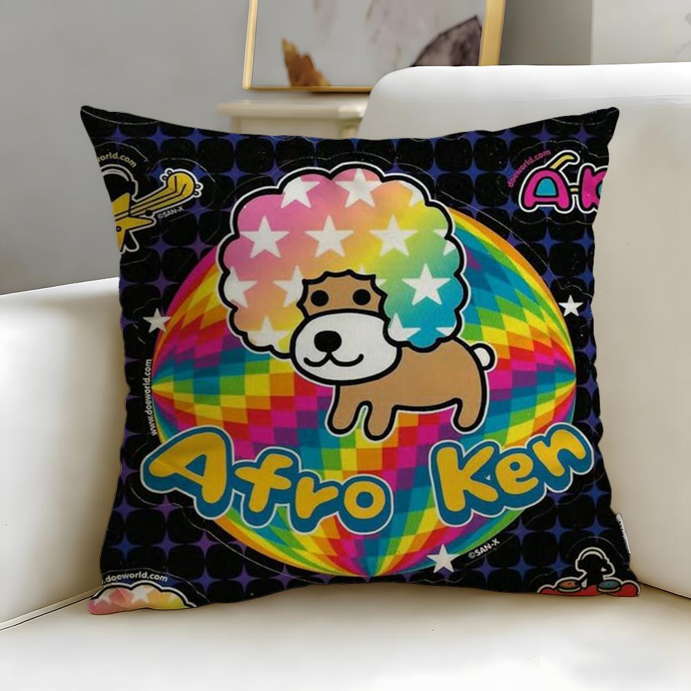 classic cartoon character Afro Ken Cushion Cover Soft EasyWash Pillow Case Versatile for Couch Bed Travel and Office