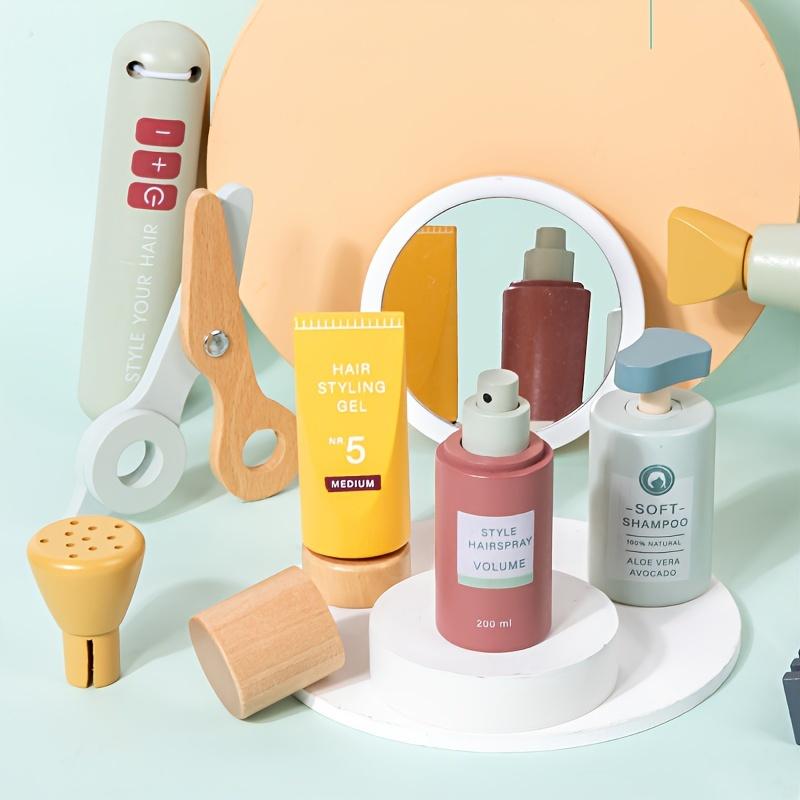 13 шт. Деревянный парикмахерский набор Набор игрушек для парикмахерской для молодежи, Деревянный набор игрушек для макияжа, Игрушка для индивидуальной прически, Набор для бритья для мальчика