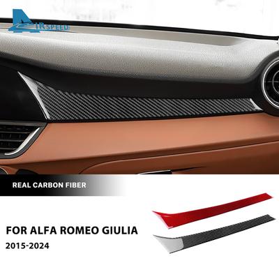 Real Soft Carbon Fiber Sticker For Alfa Romeo Giulia 952 2015- 2024 LHD RHD Car Co-pilot Trument Panel