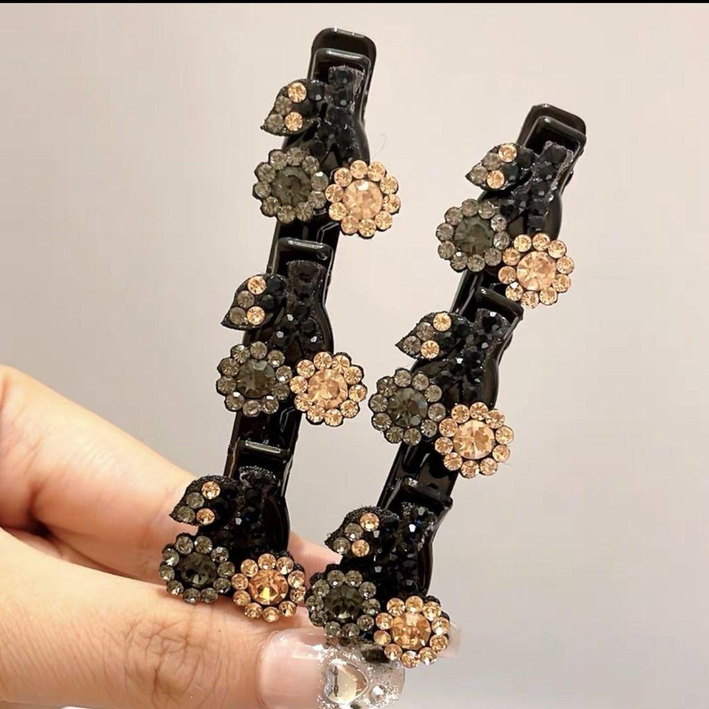 Плетеная шпилька для волос Cherry Rhinestone - корейский стиль, элегантная универсальная боковая заколка для челки 