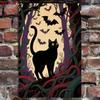 1pc 2D Flat Vintage Halloween Iron Sign  Black CatBatsMystical Forest Decor Ideal for HomeGardenIndoorOutdoor
