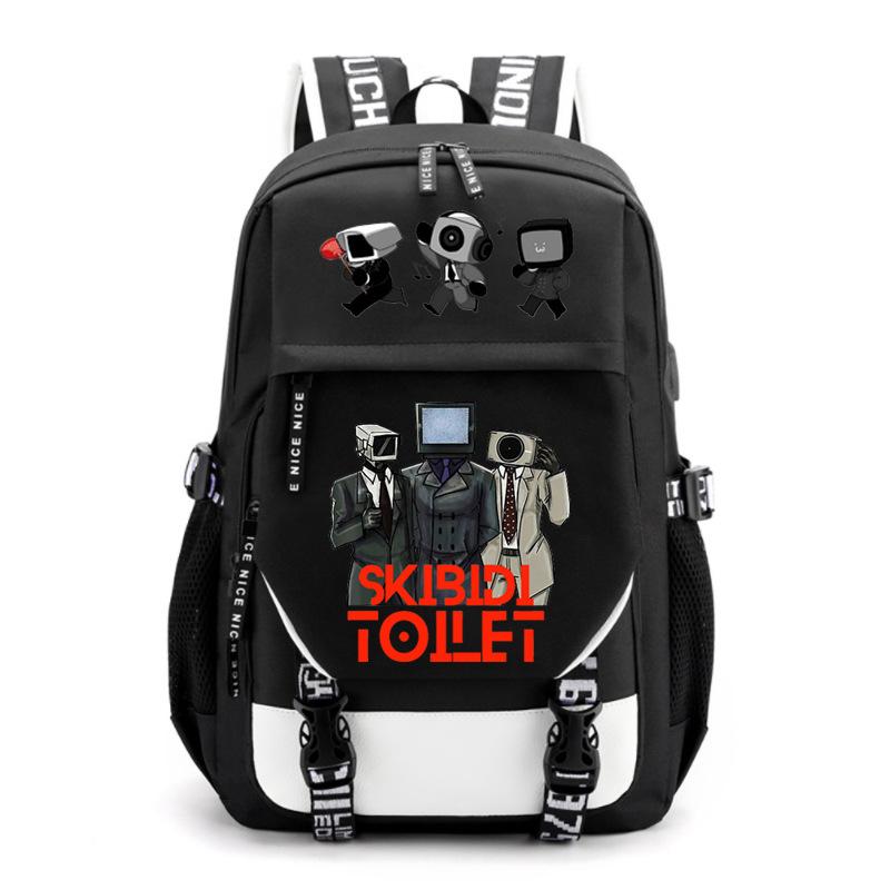 Тренд Skibidi Toilet Простой Пара Ученик Средней Школы Студент Колледжа Школьная Сумка Модная Большая Вместимость Плечи
