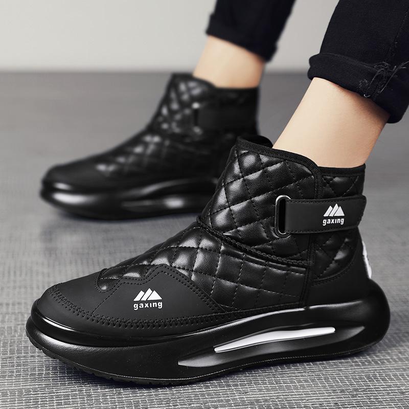 Модные ботильоны из черной кожи, мужская спортивная обувь, осень-зима, удобные, высокие, повседневные, модные, на платформе, мужские, с круглым носком