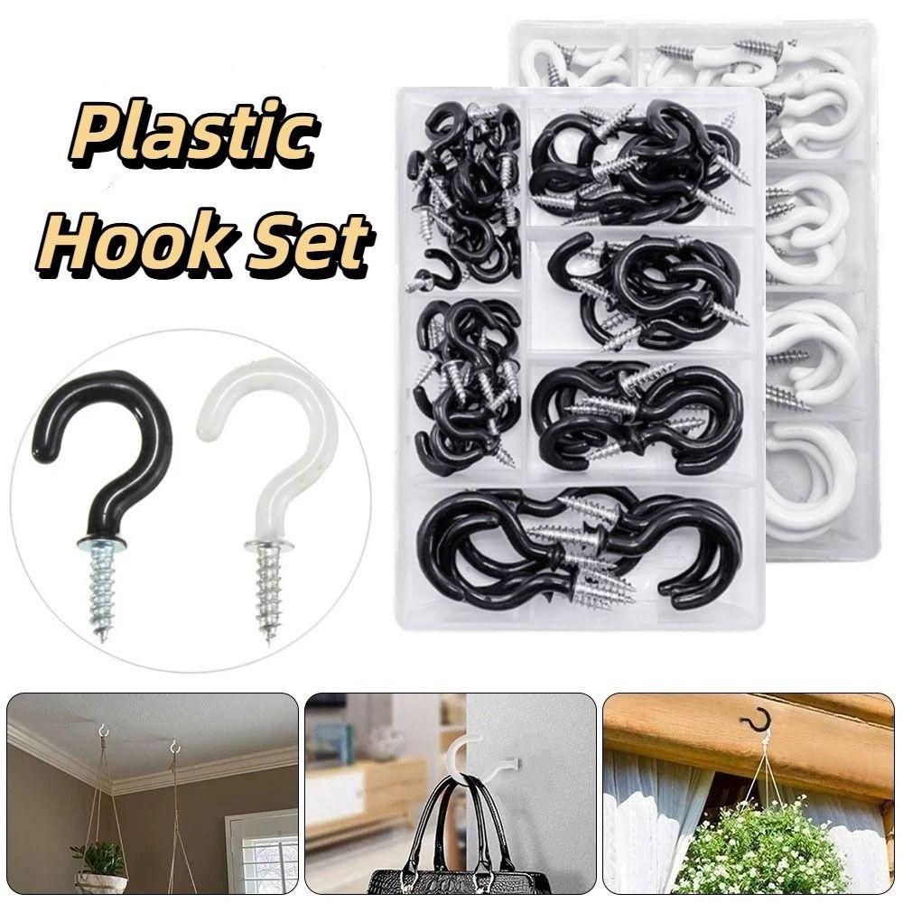 70pcs Anti-Rust Open Type Screw Eye Ring Hook Premium Metal Hardware Set Combination Kit Kitchen