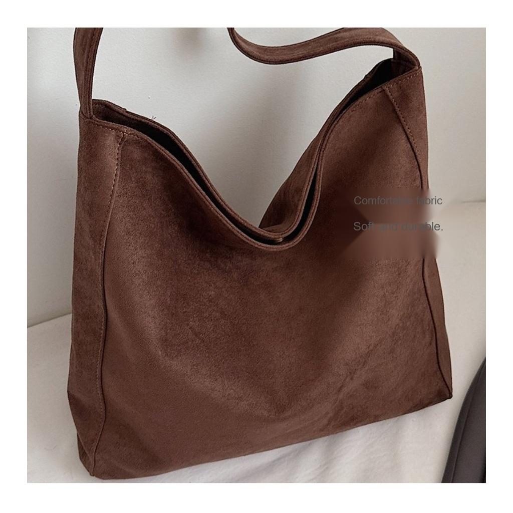 Shoulder Bag Women Velvet Large Capacity for Office and Daily Use