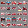 100 Fire Truck Graffiti Stickers Personalized Cartoon Creative Decorative Water Cup Mobile Phone Case Suitcase Stickers