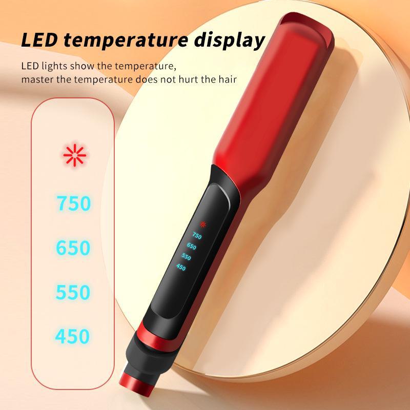 Dual-Purpose Curling & Straightening Iron - Gentle On Hair, Big & Wavy Curls