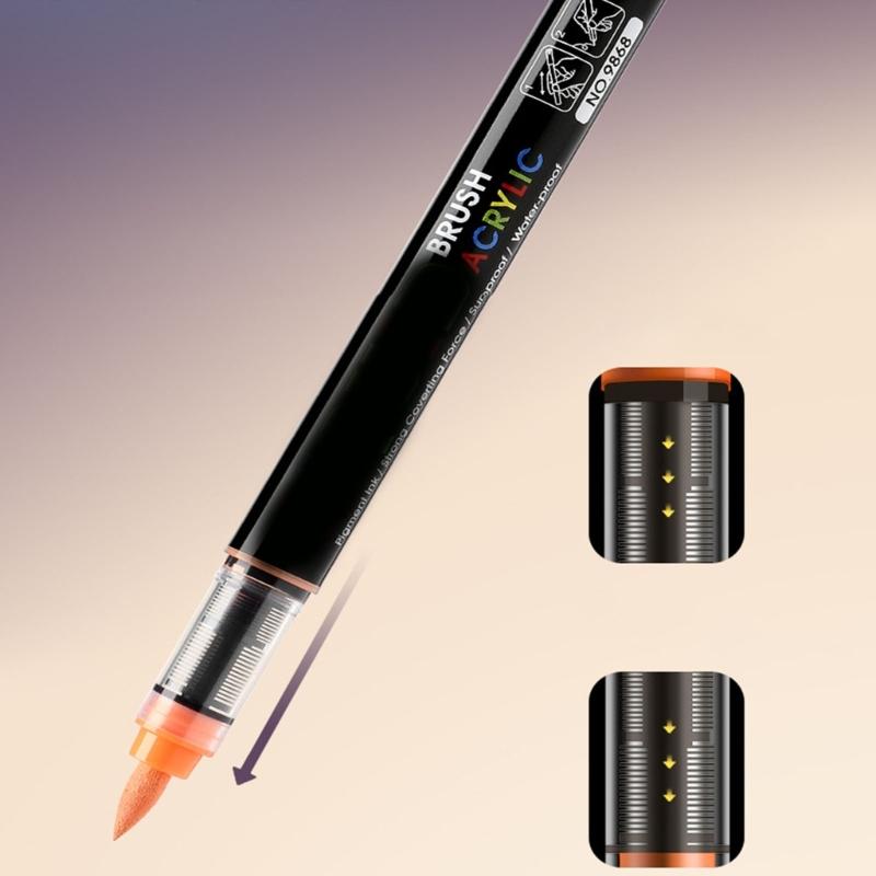 Жидкий акриловый маркер 12/24/36/48 цветов акриловая краска ручка с кистью для рисования на бумаге, дереве, стекле, ткани, металле, камне