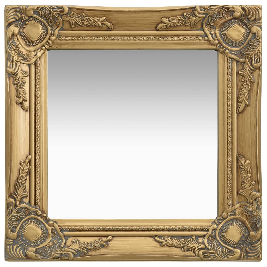 Baroque Style Wall Mirror 40x40 cm Gold