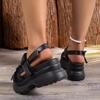 Women Summer 2023 Thick Bottom Non Slip Beach Shoes Woman Fashion Buckle Sports White Chunky Platform Sandals