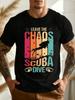 Vintage Scuba Diving Print Theme Black Crew Neck Tshirt Unisexs Daily Summer Wear Unisex Bestselling Tshirt