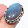 Natural Labradorite Gemstone Handmade 925 Solid Silver Jewelry Ring Size 7 o7A81