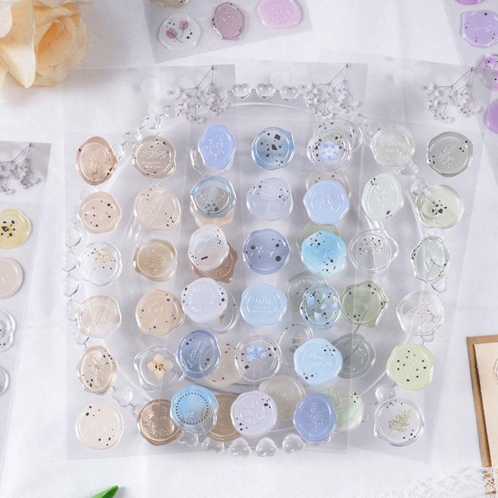 Transparent Retro Wax Stamp Sticker Decorative Envelope Seal Sticker DIY Scrapbooking