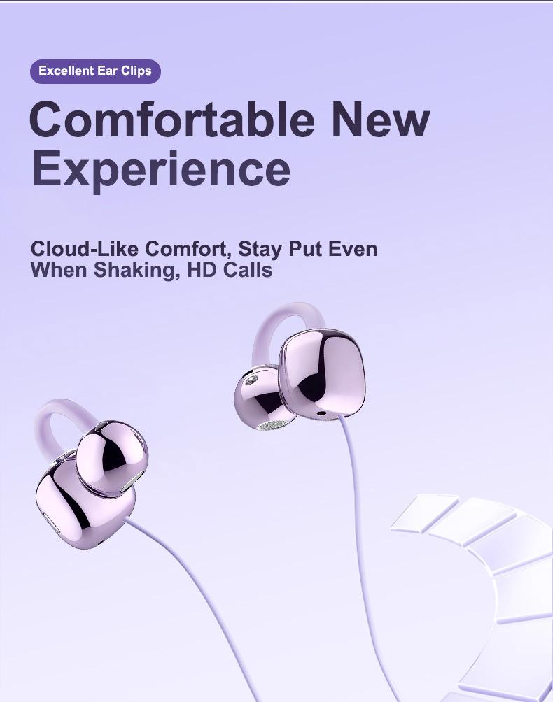 Проводные наушники для Huawei Enjoy 80 – Тип-C, зажим для уха, дизайн для длительного ношения в ухе