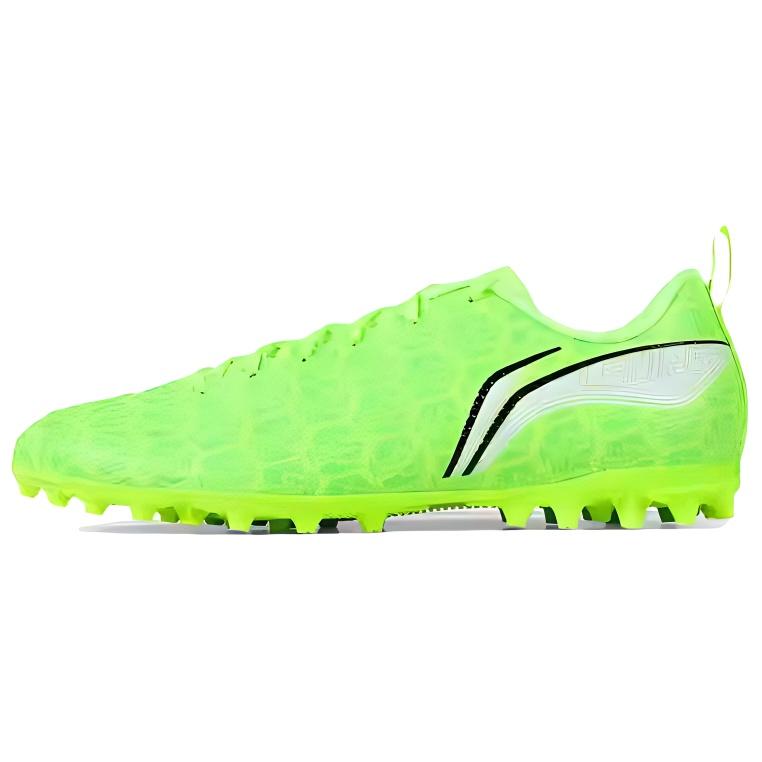 Li-Ning Удобный универсальный MG (Резиновый короткий стержень) Футбольные бутсы с искусственным покрытием PU, нескользящие, износостойкие, мужские, зеленые ASFU043-2