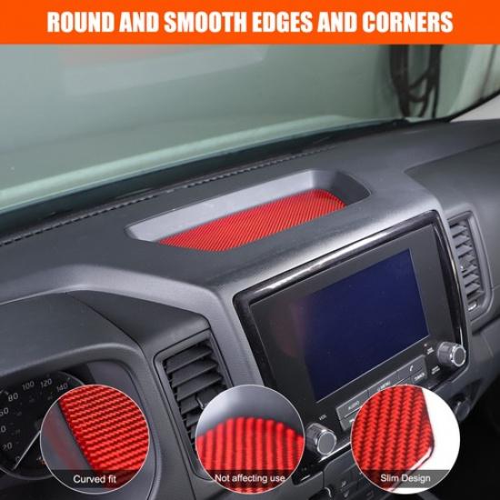 Красная накладка на слот приборной панели из углеродного волокна Наклейка для Nissan Frontier 2024-2025