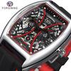 2023 New Square Forsining Men's Fashion Motorcycle Street Tide Men's Hollow Automatic Mechanical Watch Montre Homme