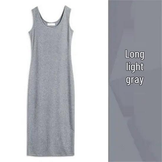 2025 Korean Style A-Line Sleeveless Summer Dress - Spaghetti Strap Mid-Length Women's Clothing