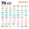 Ручка-кисть Shuttle Art Brush, набор из 70 акварельных кистей с 1 маркером для раскраски, акварельная ручка, двойная маркерная ручка-кисть с тонким кончиком, водонепроницаемая