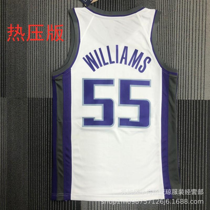 Мужская баскетбольная майка Sacramento Kings 55 Williams Термотрансферная футболка для выступлений Спортивная одежда