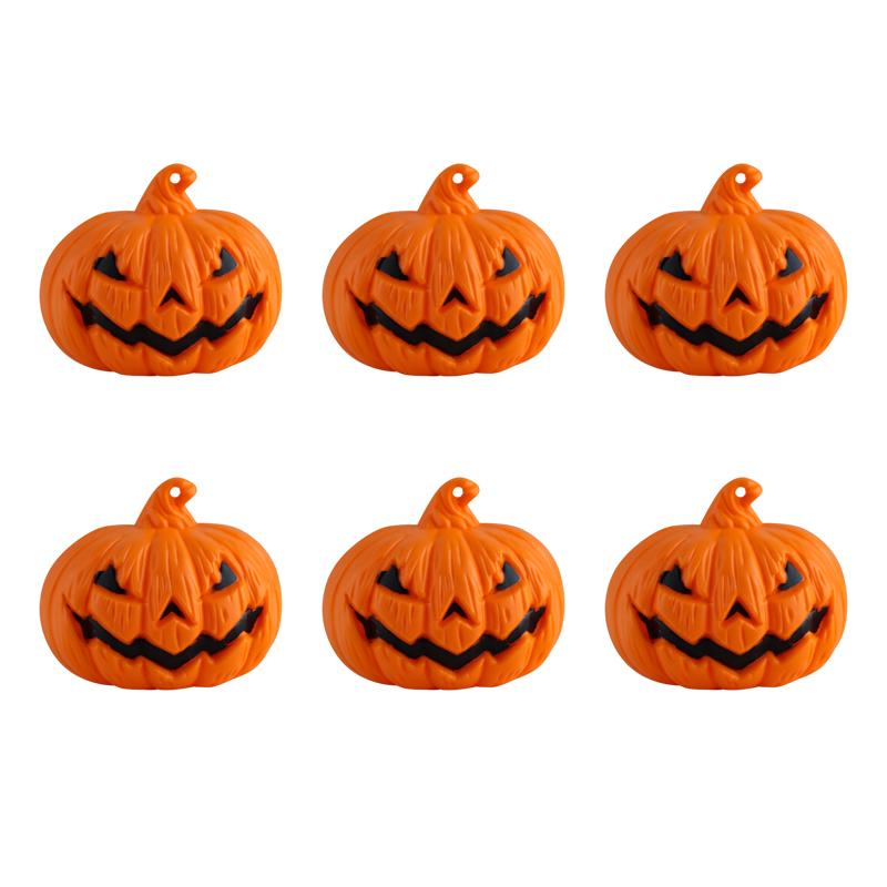 6pcs Halloween LED Pumpkin Lights, Pumpkin Tea Lights, Small Pumpkin Statue Lights, Battery Operated Lights for Halloween