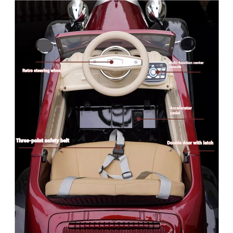 Детская электромобильная четырехколесная игрушечная коляска с дистанционным управлением, двумя приводами, Bluetooth, музыкой и светодиодными фонарями