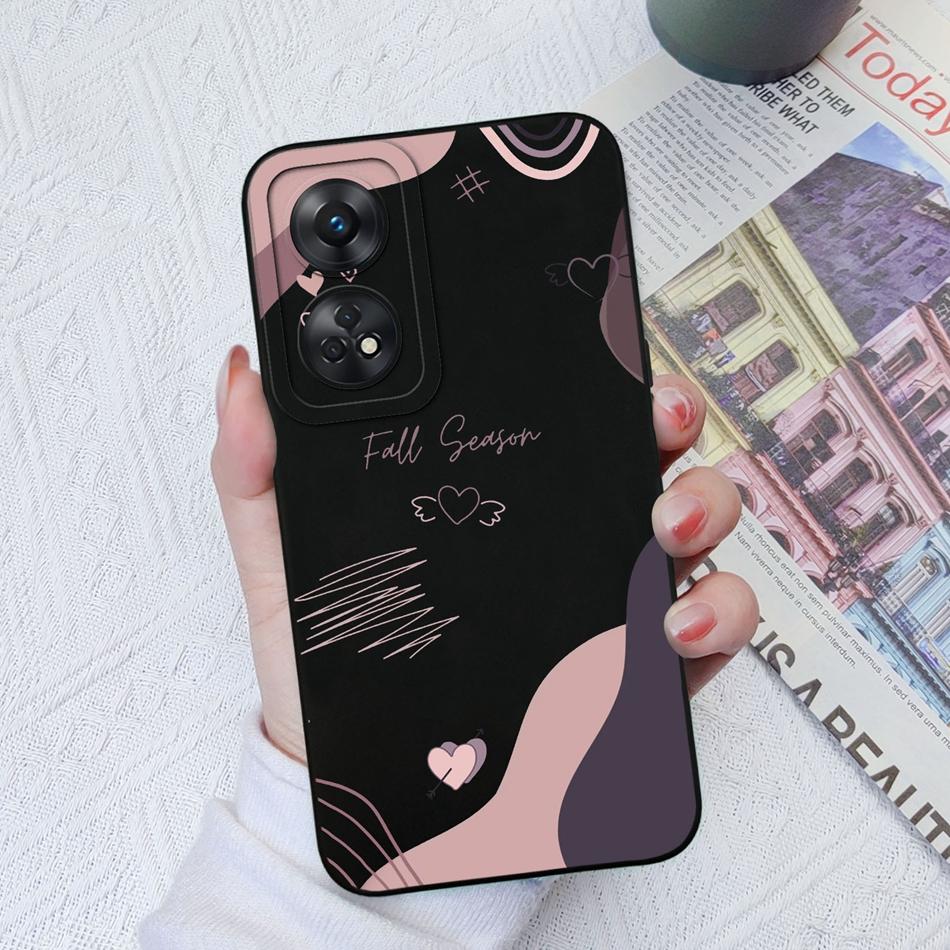 Чехол для телефона Oppo Reno 8T 8Z, Сердечко, Защита камеры, Мягкая задняя крышка из жидкого силикона для OPPO Reno8T 4G 5G 8 Lite, Бампер