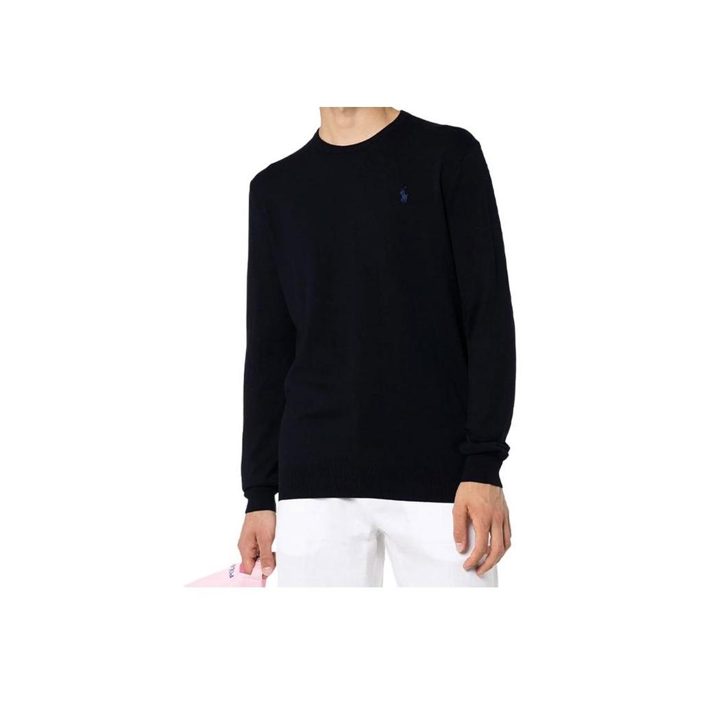 Polo Ralph Lauren FW21 Logo Embroidered Crewneck Sweater Men Sweater Dark-Blue 710684957-001