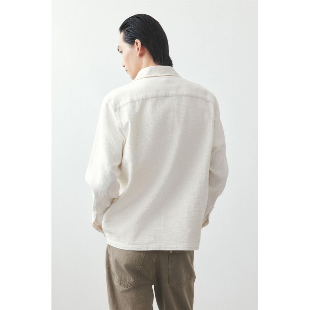 Рубашка HM Regular Fit Muslin белая