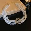 Elegant Multilayer Zircon Choker Necklaces for Women Crystal Flowers Necklaces Weddings Party Zircon
