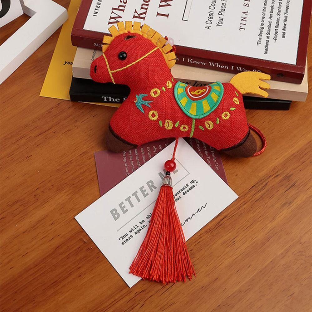 Red Chinese Zodiac Horse Doll Cartoon Mascot Traditional Pony Plush Doll  New Year