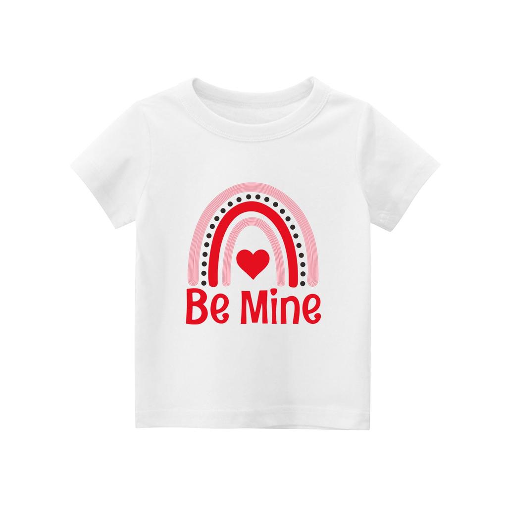 Рубашка на День святого Валентина для малышей, девочек и мальчиков, милые футболки с сердечками, детские футболки на День святого Валентина