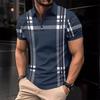 Summer New High Quality 2025 Amazon Cross Border Men's Digital Printed Short Sleeve Button Casual Polo Shirt