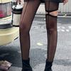 Transparent Mesh High Pantyhose Y2K Hollow Out Leggings Asymmetry Pantyhose Women  Streetwear
